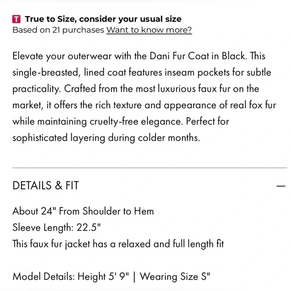 NWT Black Faux Fur Jacket - Picture 4 of 4